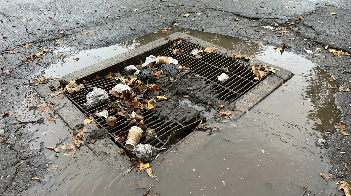 Catch Basin Clean-Out - Before